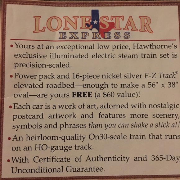 Hawthorne Village The Lone Star Express Train Set - Picture 3 of 3